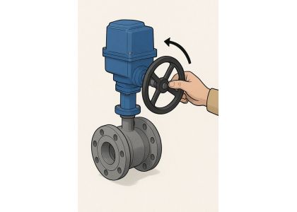 Can the motorized water valve be manually closed?