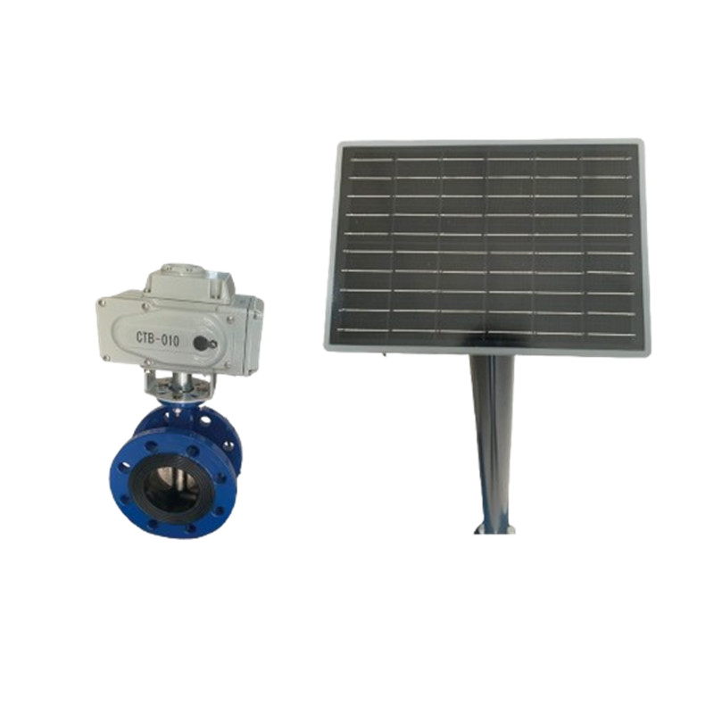 Solar-powered motorized valve for irrigation