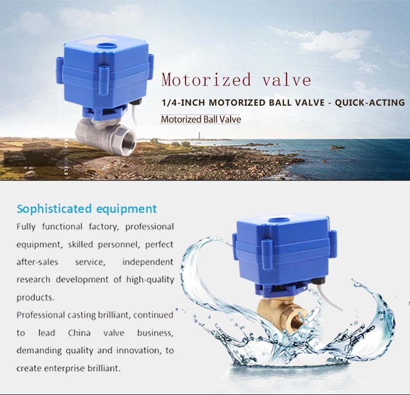 1/4-inch Miniature Motorized Ball Valve Product Introduction Diagram