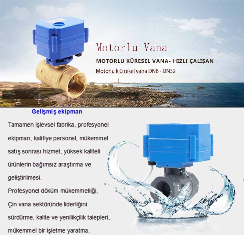 Küçük çaplı motorlu küresel vana