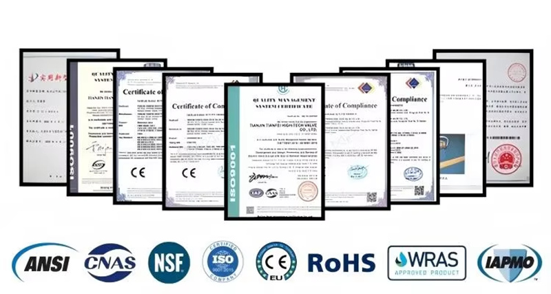 Ürün sertifikaları: CE, ROHS, Wars, ISO, NSF