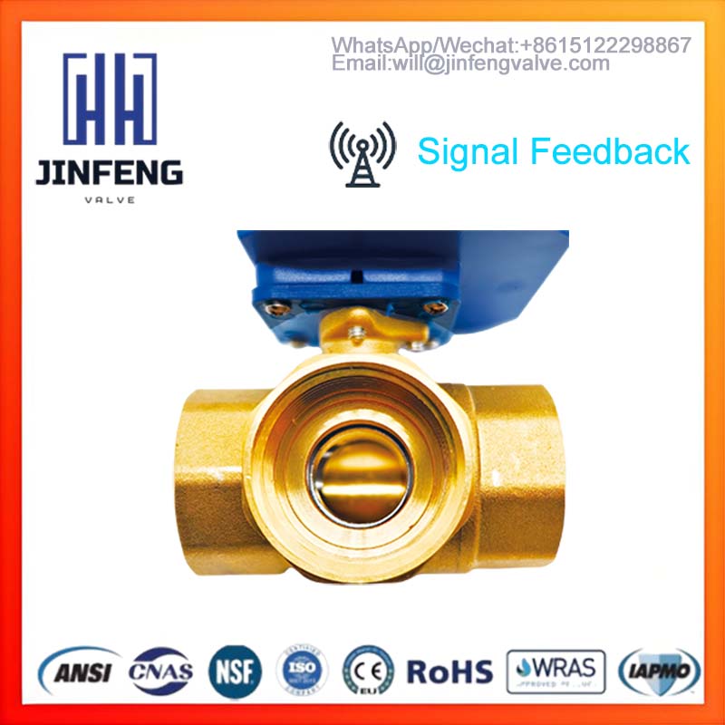 Motorized Ball Valve - Brass With Signal Feedback 2-Way 3-Way